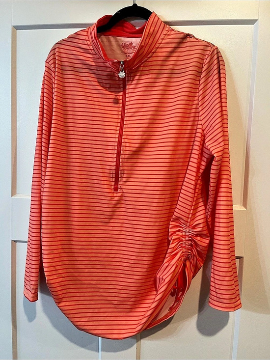 UV Skins Other - UV Skins UPF 50+ Sun Shirt Striped Coral Rashguard Zip Up 3XL